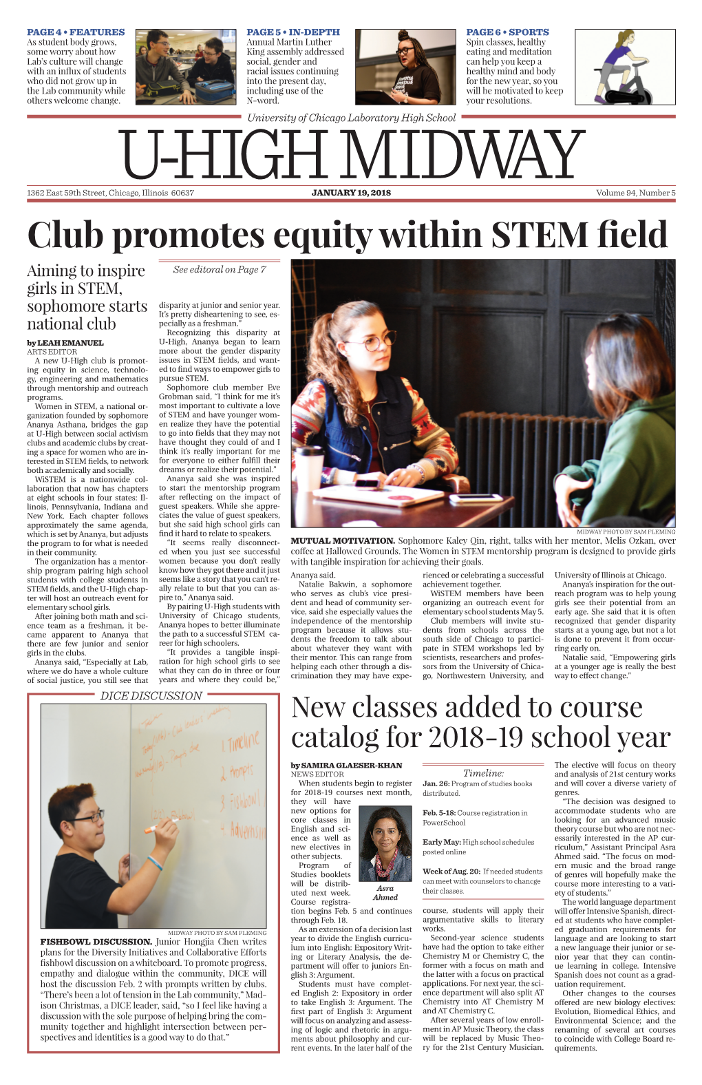 Club Promotes Equity Within STEM Field Aiming to Inspire See Editoral on Page 7 Girls in STEM, Sophomore Starts Disparity at Junior and Senior Year