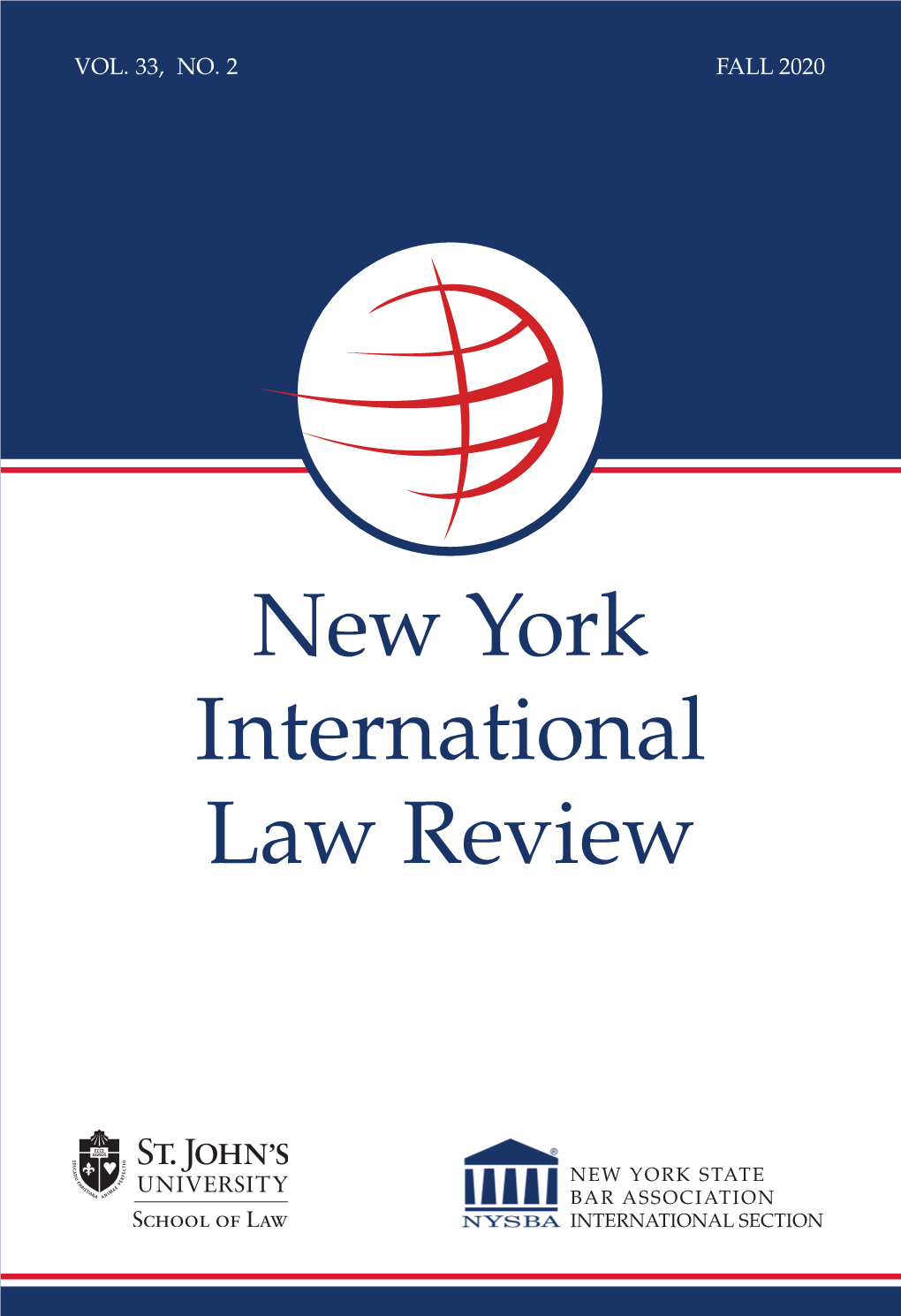 New York International Law Review Fall 2020 (Vol. 33, No. 2)