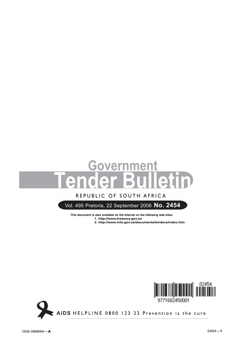 Tender Bulletin 2454