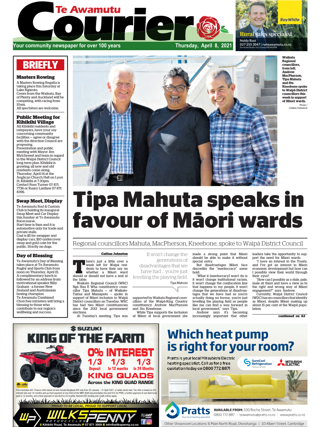 Te Awamutu Courier Thursday, April 8, 2021 ■ LETTERS to the EDITOR