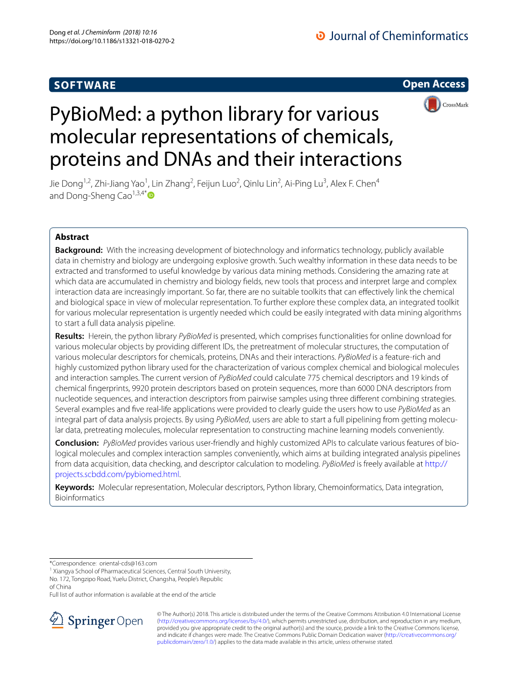Pybiomed: a Python Library for Various Molecular Representations Of