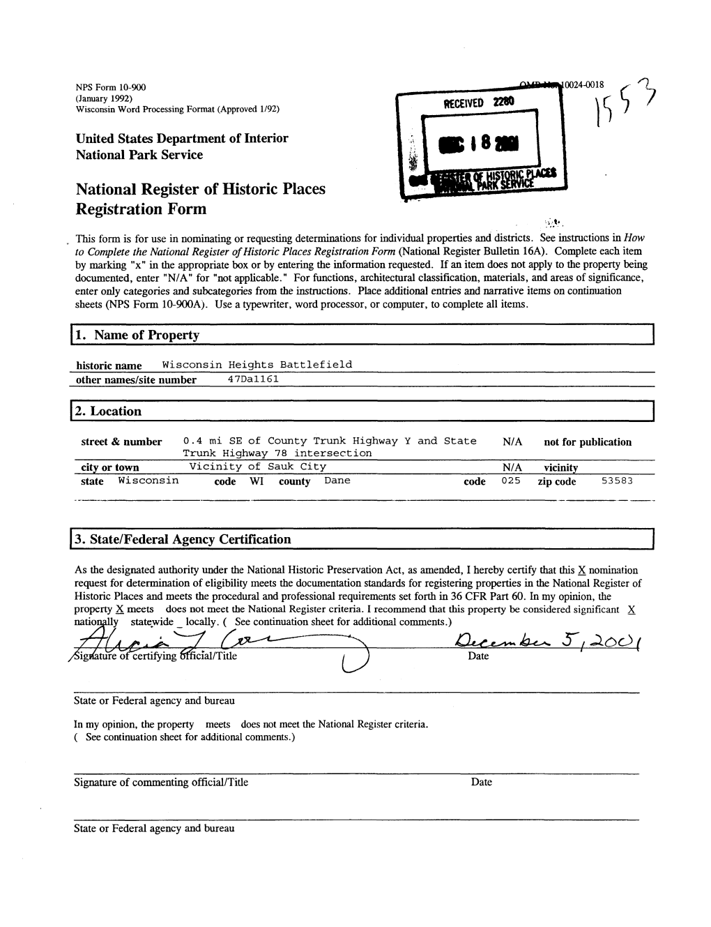 National Register of Historic Places Registration Form