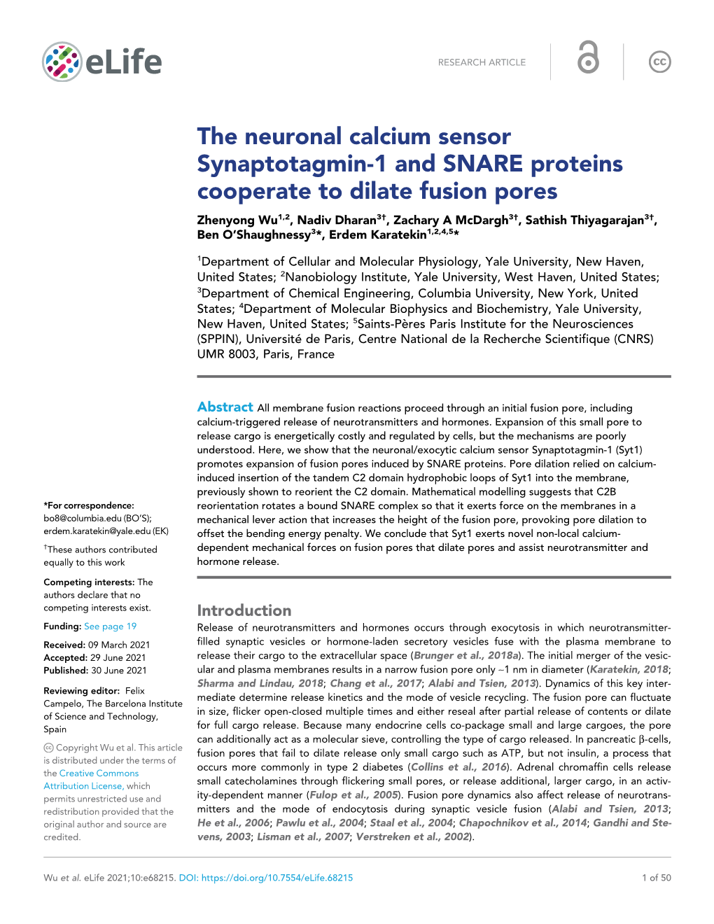 The Neuronal Calcium Sensor Synaptotagmin-1 And