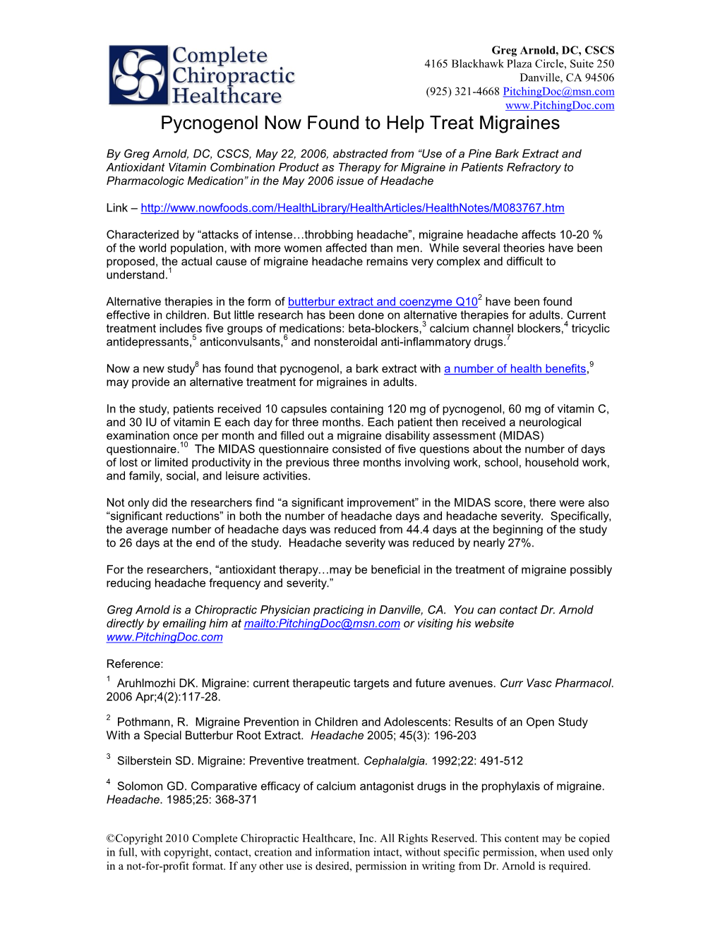 Pycnogenol Now Found to Help Treat Migraines