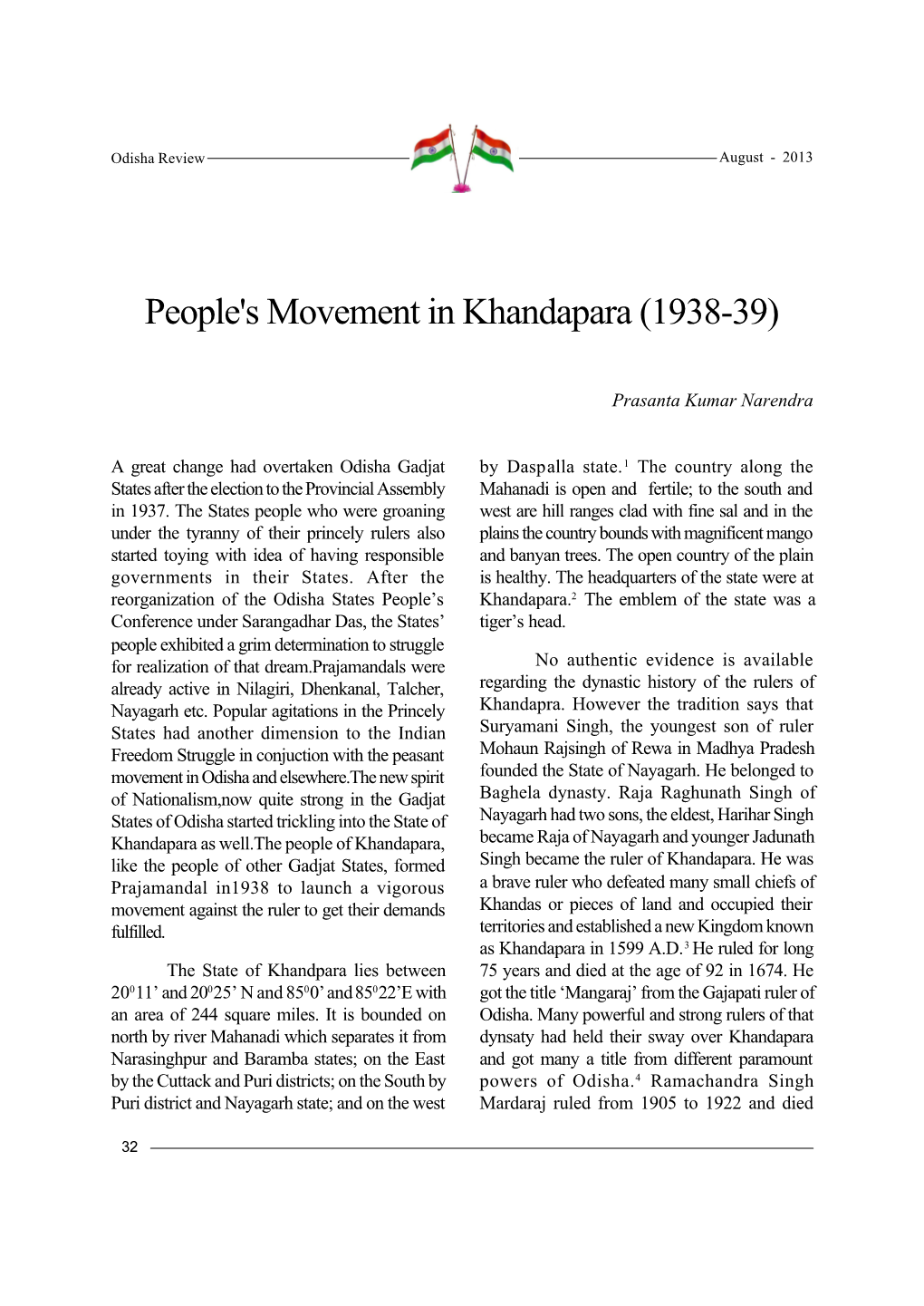 People's Movement in Khandapara (1938-39)