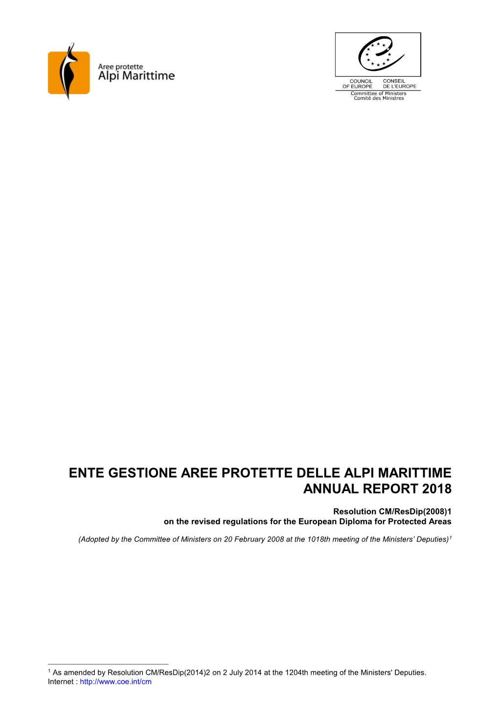 Ente Gestione Aree Protette Delle Alpi Marittime Annual Report 2018