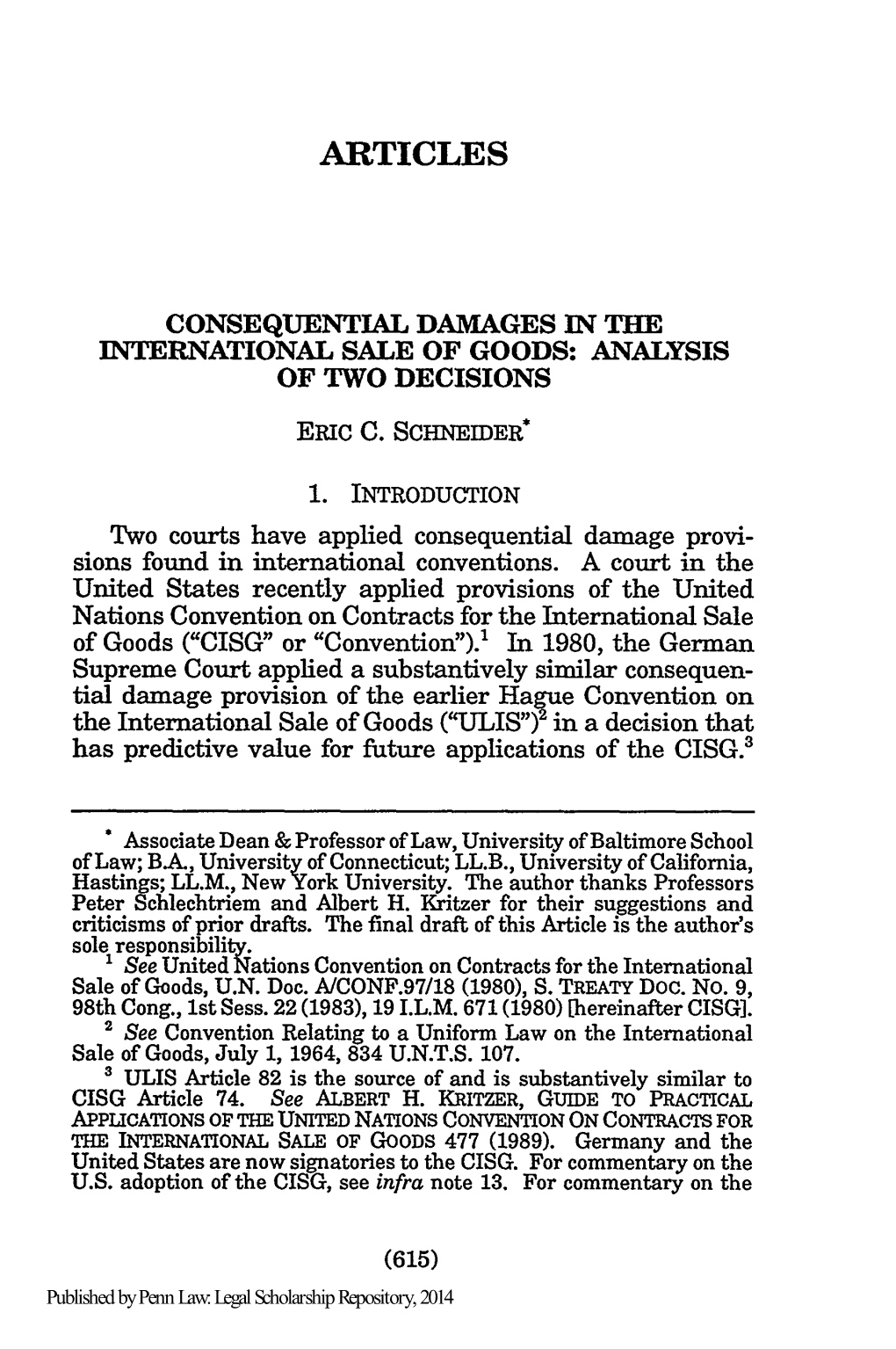 Consequential Damages in the International Sale of Goods: Analysis of Two Decisions