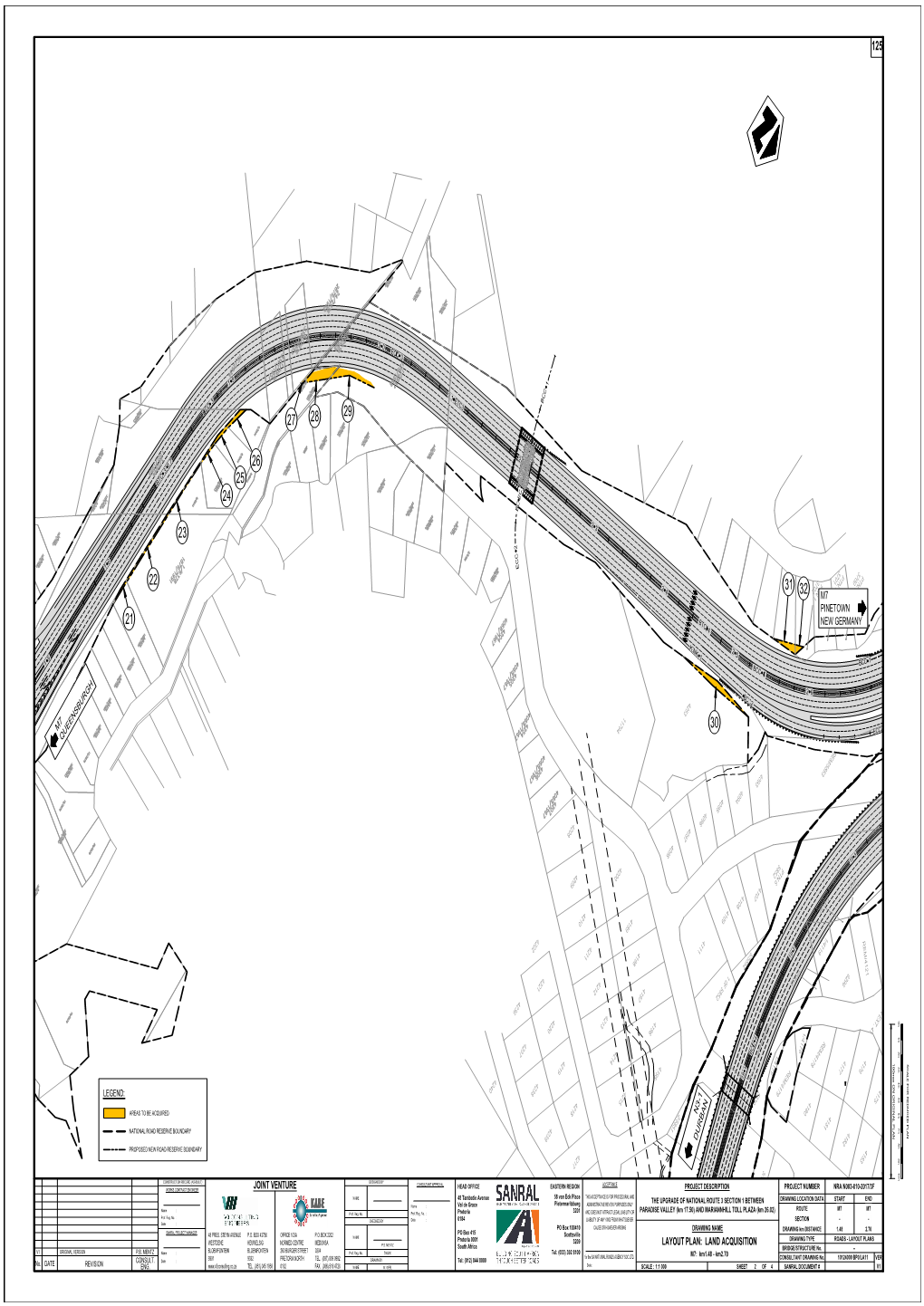 Joint Venture Layout Plan: Land Acquisition M7 Queensburgh M7 Pinetown New Germany N3-1 Durban