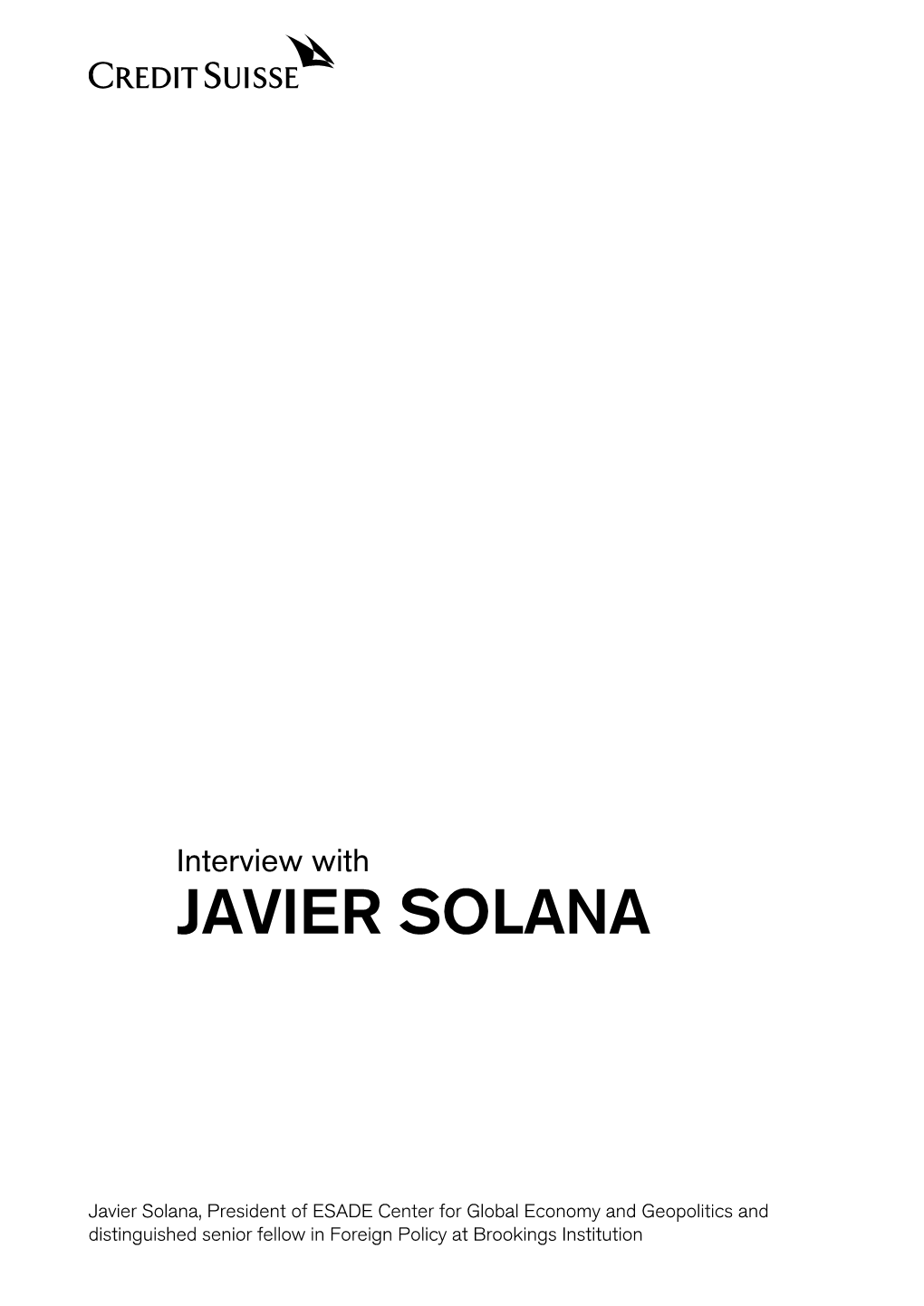 Javier Solana Interview