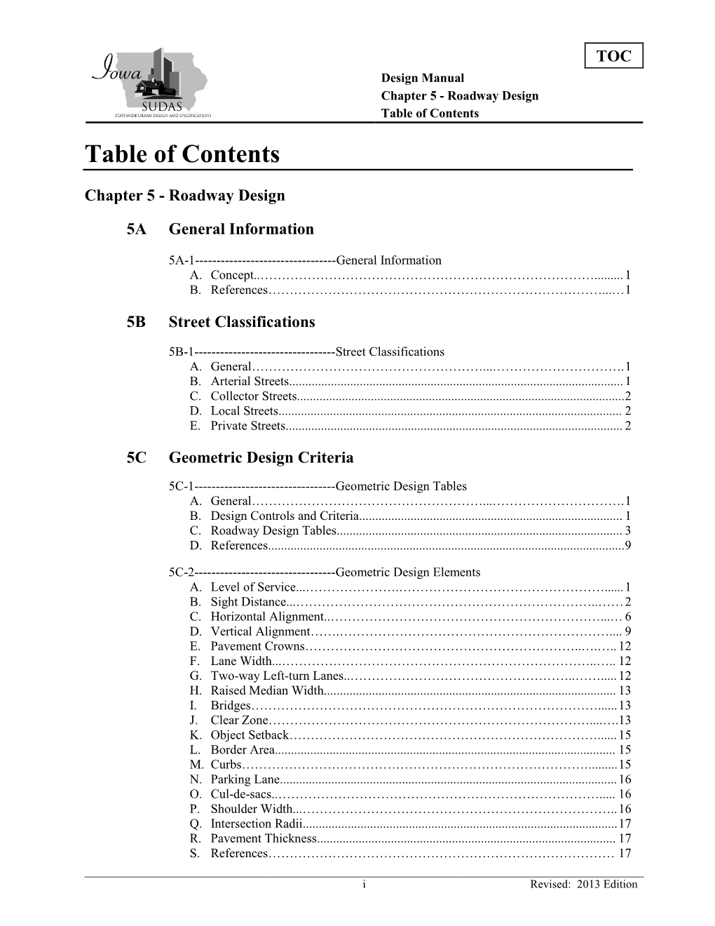 Table of Contents