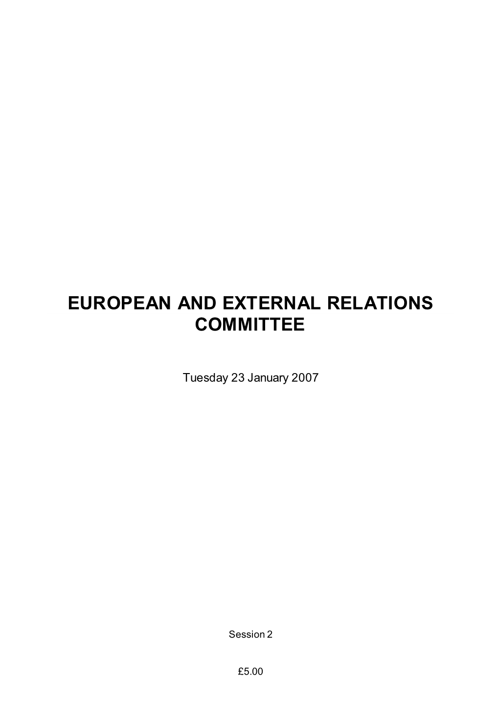 European and External Relations Committee