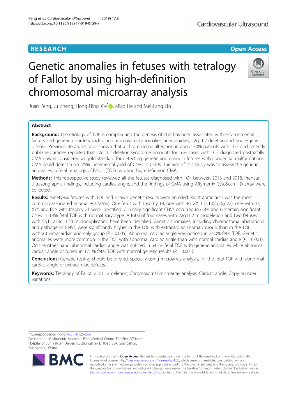 Genetic Anomalies in Fetuses with Tetralogy of Fallot by Using High