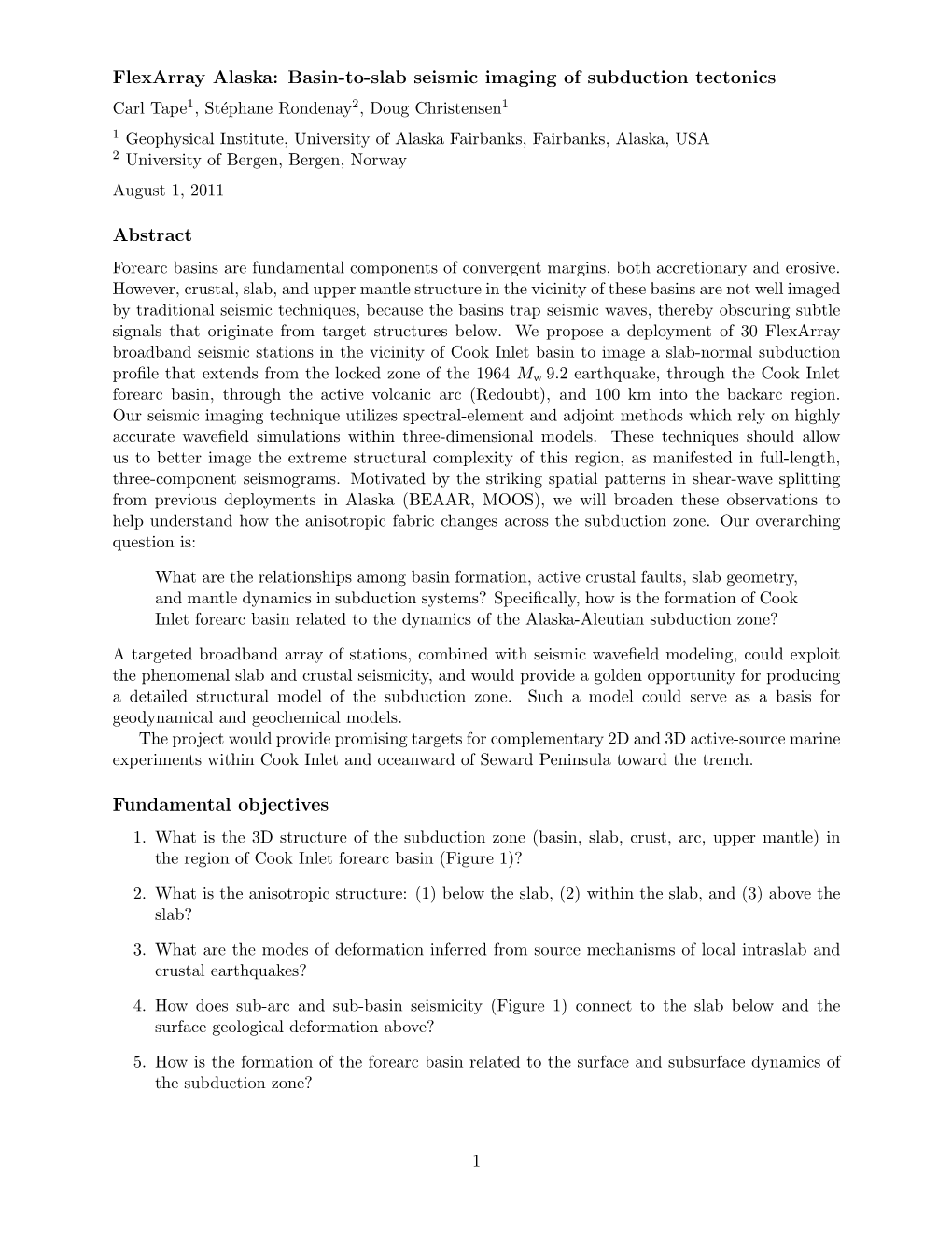 Flexarray Alaska: Basin-To-Slab Seismic Imaging Of