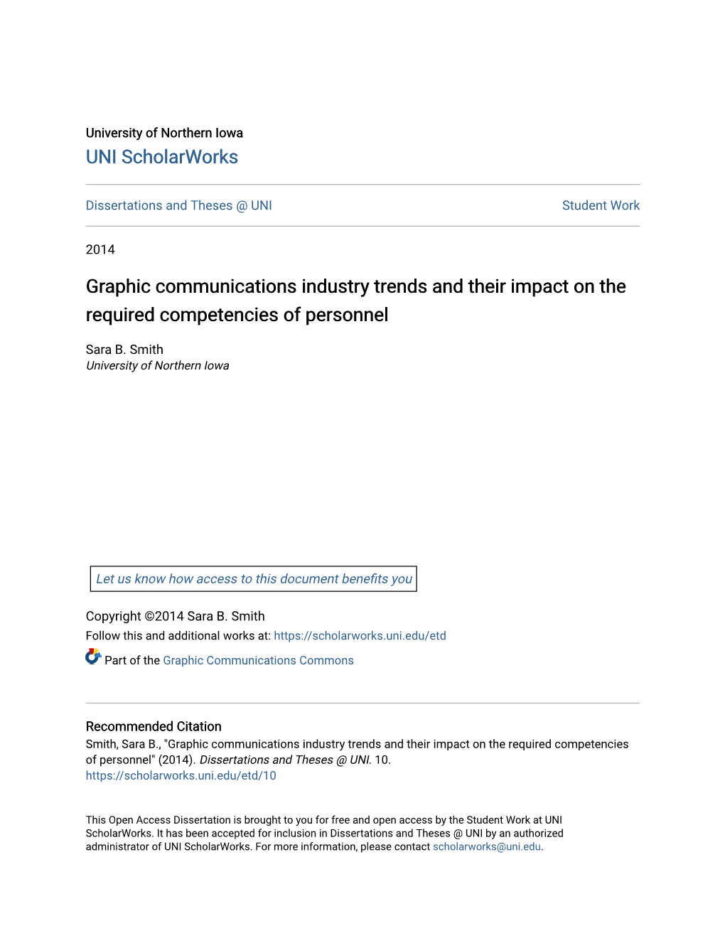 Graphic Communications Industry Trends and Their Impact on the Required Competencies of Personnel