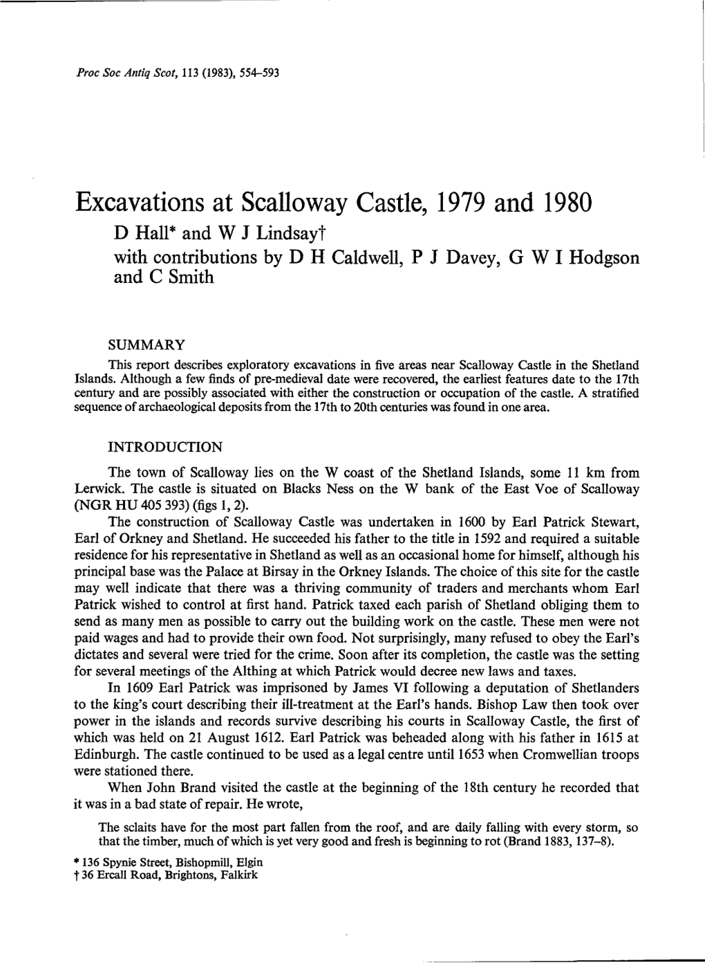 Excavations at Scalloway Castle, 1979 and 1980 | 555