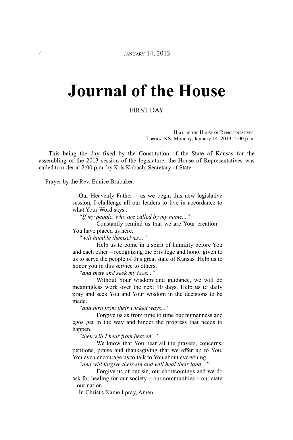 Journal of the House