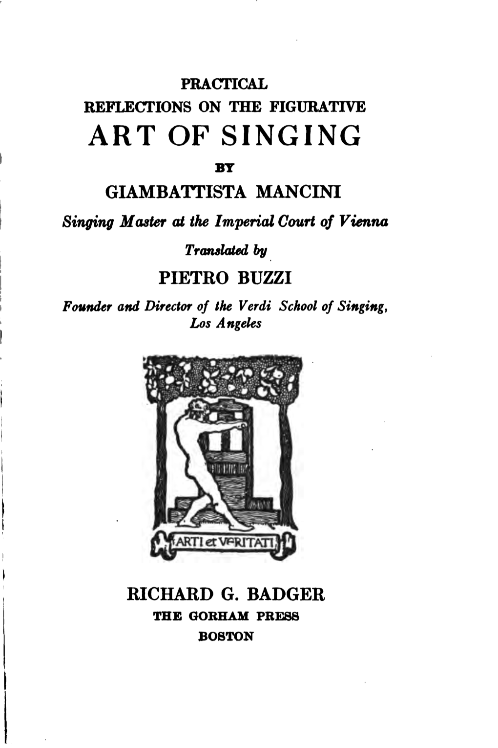 Practical Reflections on the Figurative Art of Singing