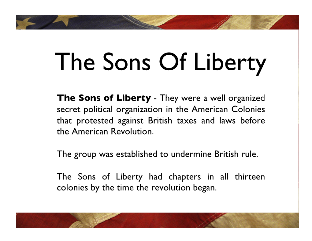 The Sons of Liberty