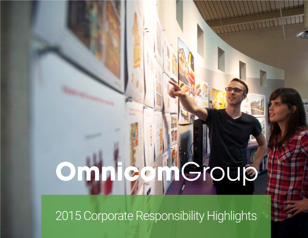 2015 Corporate Responsibility Highlights Table of Contents