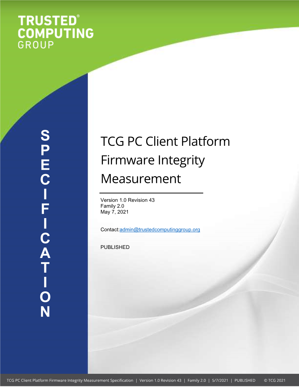 TCG PC Client Platform Firmware Integrity Measurement Specification