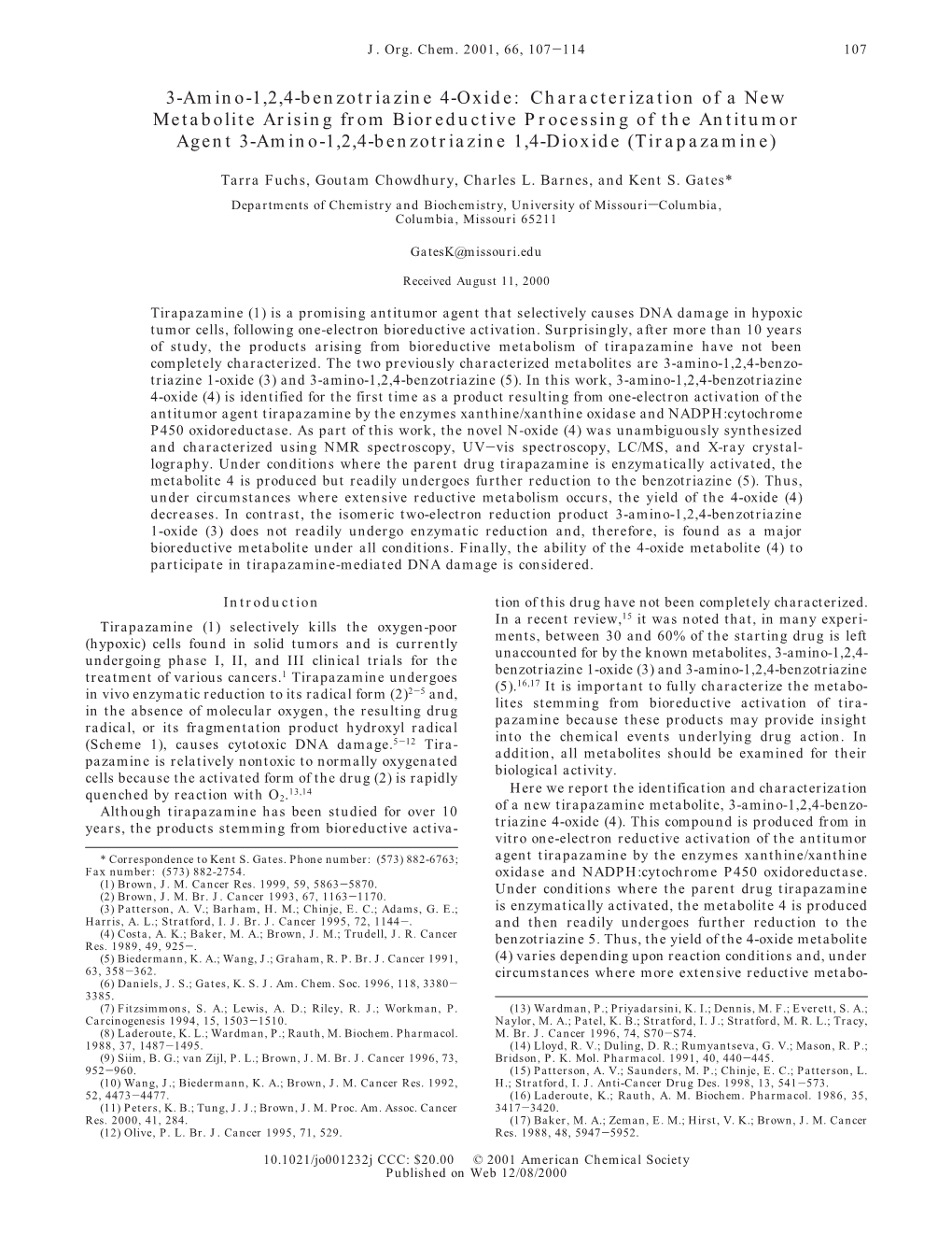 3-Amino-1,2,4-Benzotriazine 4-Oxide: Characterization of a New