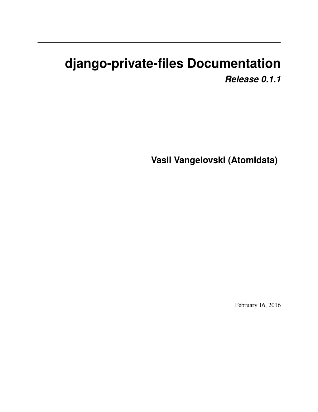 Django-Private-Files Documentation