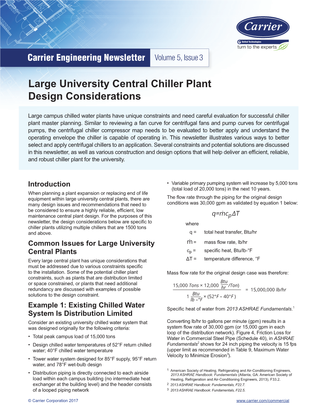 Large University Central Chiller Plant Design Considerations