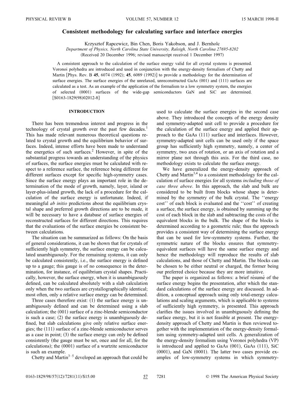 Consistent Methodology for Calculating Surface and Interface Energies