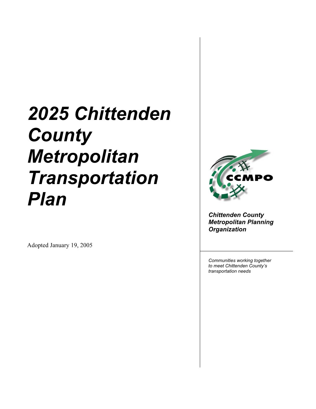 CCMPO 2025 Metropolitan Transportation Plan