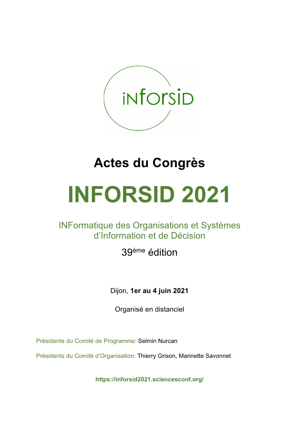 Actes INFORSID 2021