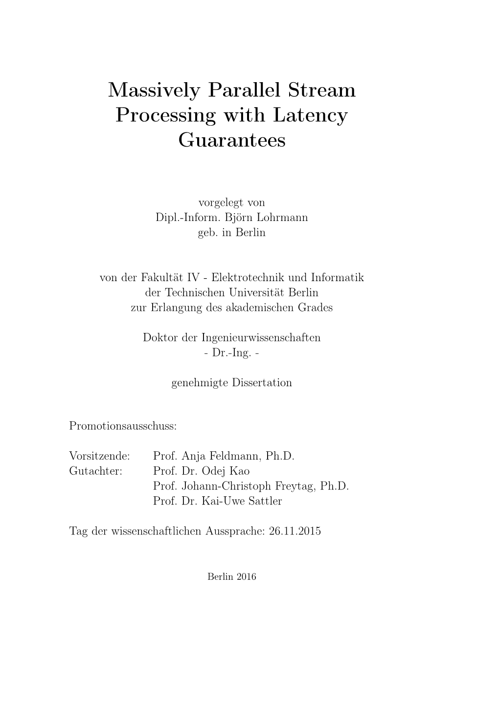 Massively Parallel Stream Processing with Latency Guarantees