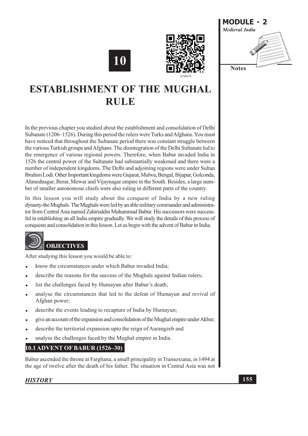 10. Establishment of the Mughal Rule