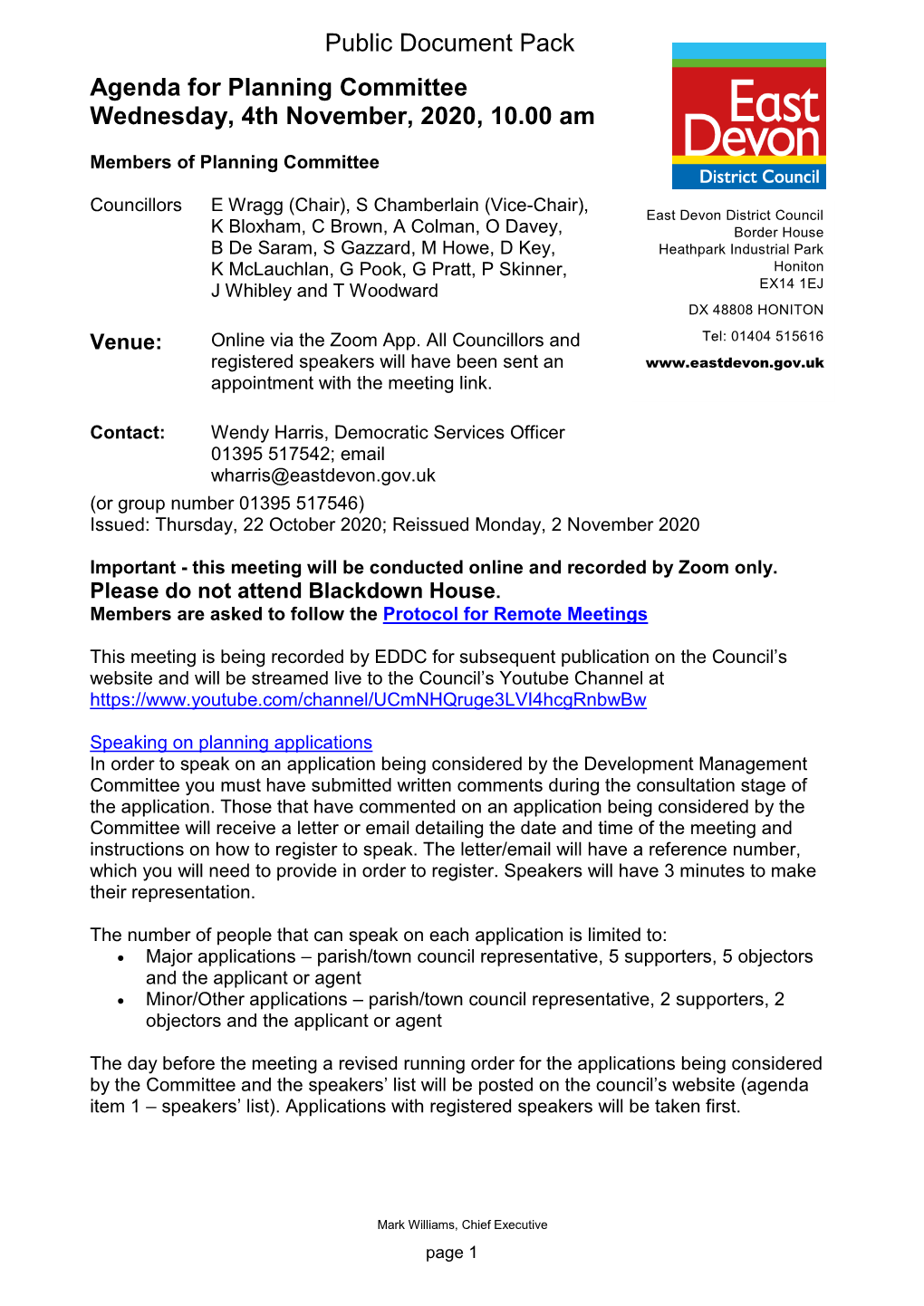 (Public Pack)Agenda Document for Planning Committee, 04/11/2020