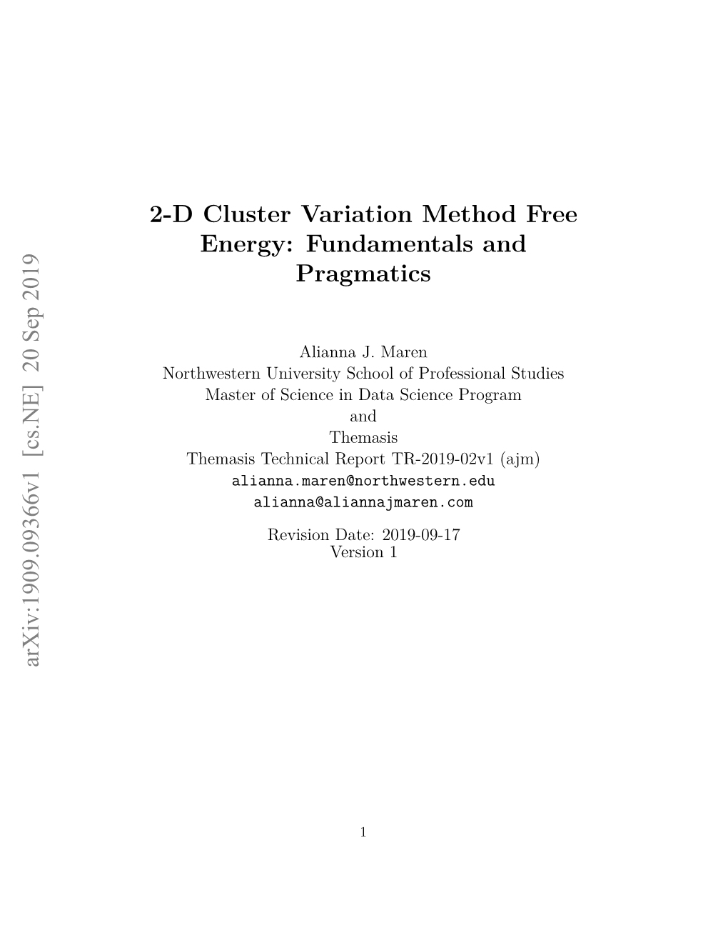 2-D Cluster Variation Method Free Energy: Fundamentals and Pragmatics