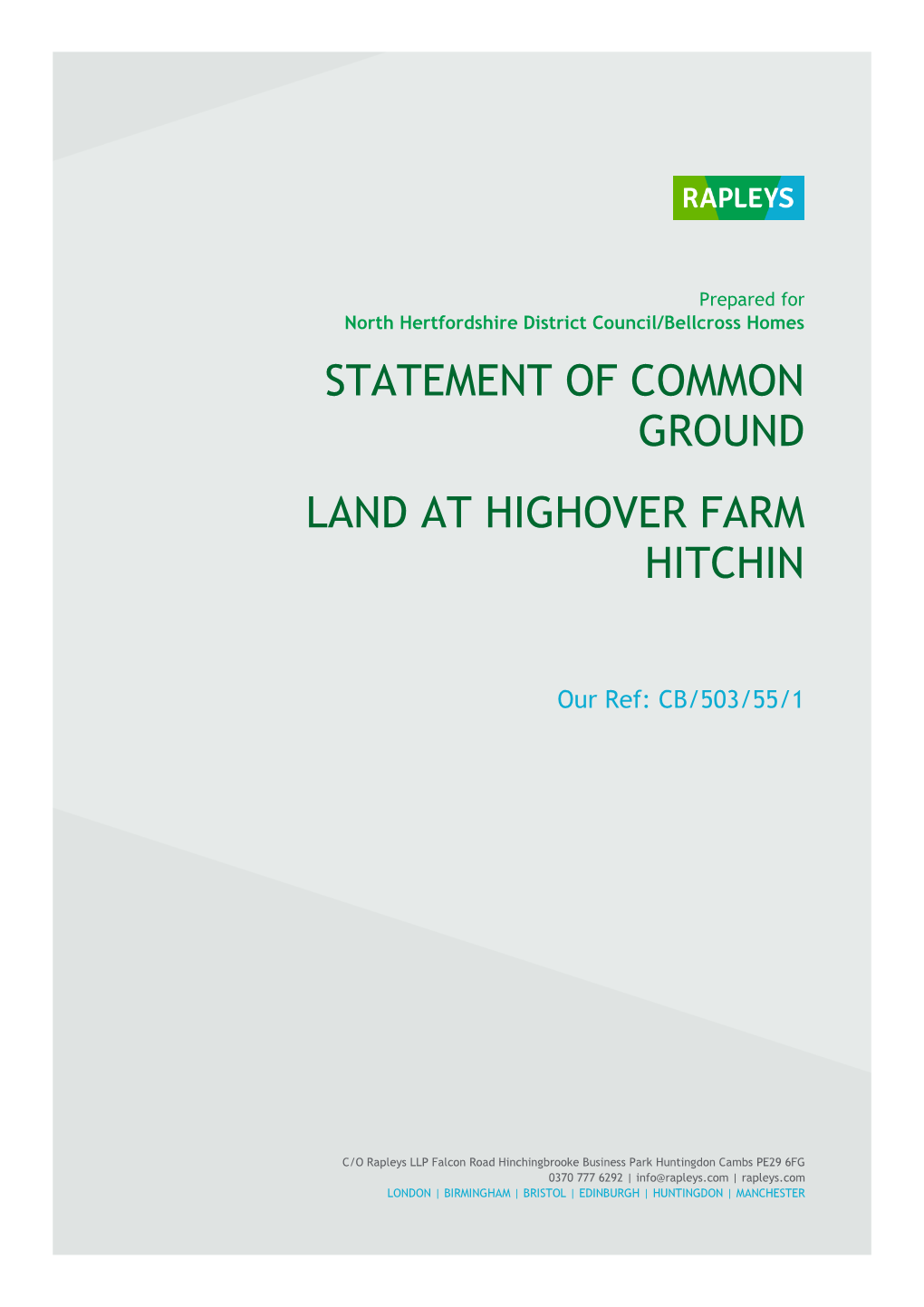 Statement of Common Ground Land at Highover Farm