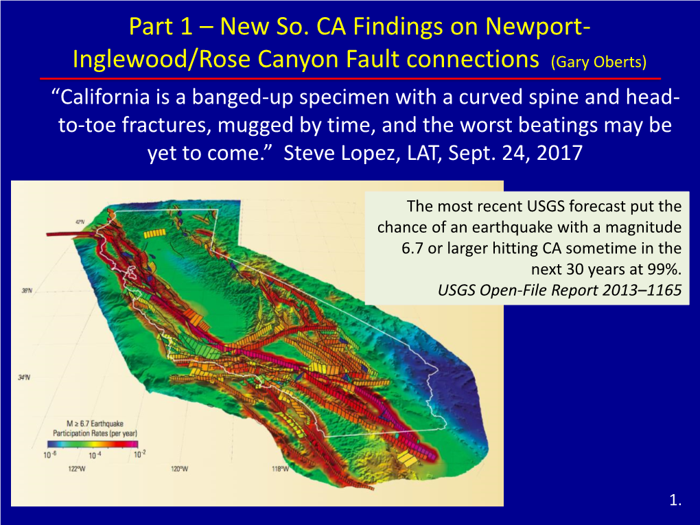 Inglewood/Rose Canyon Fault Connections (Gary Oberts)