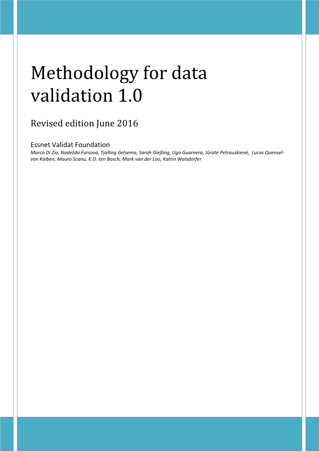 Methodology for Data Validation 1.0