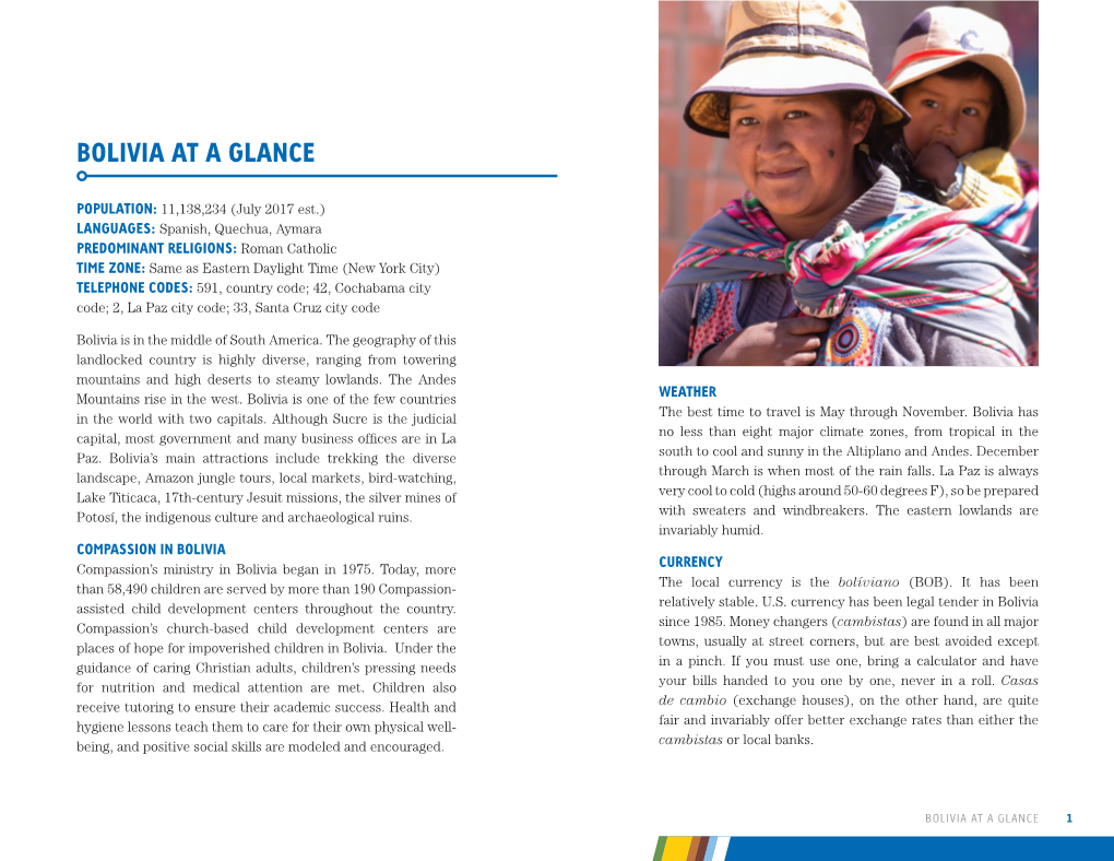 Bolivia at a Glance