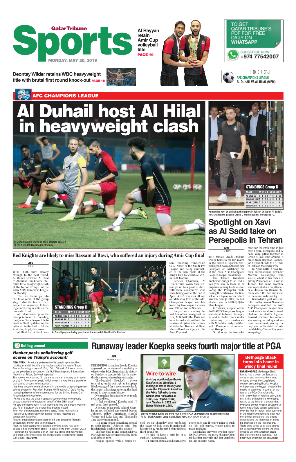 Al Duhail Host Al Hilal in Heavyweight Clash