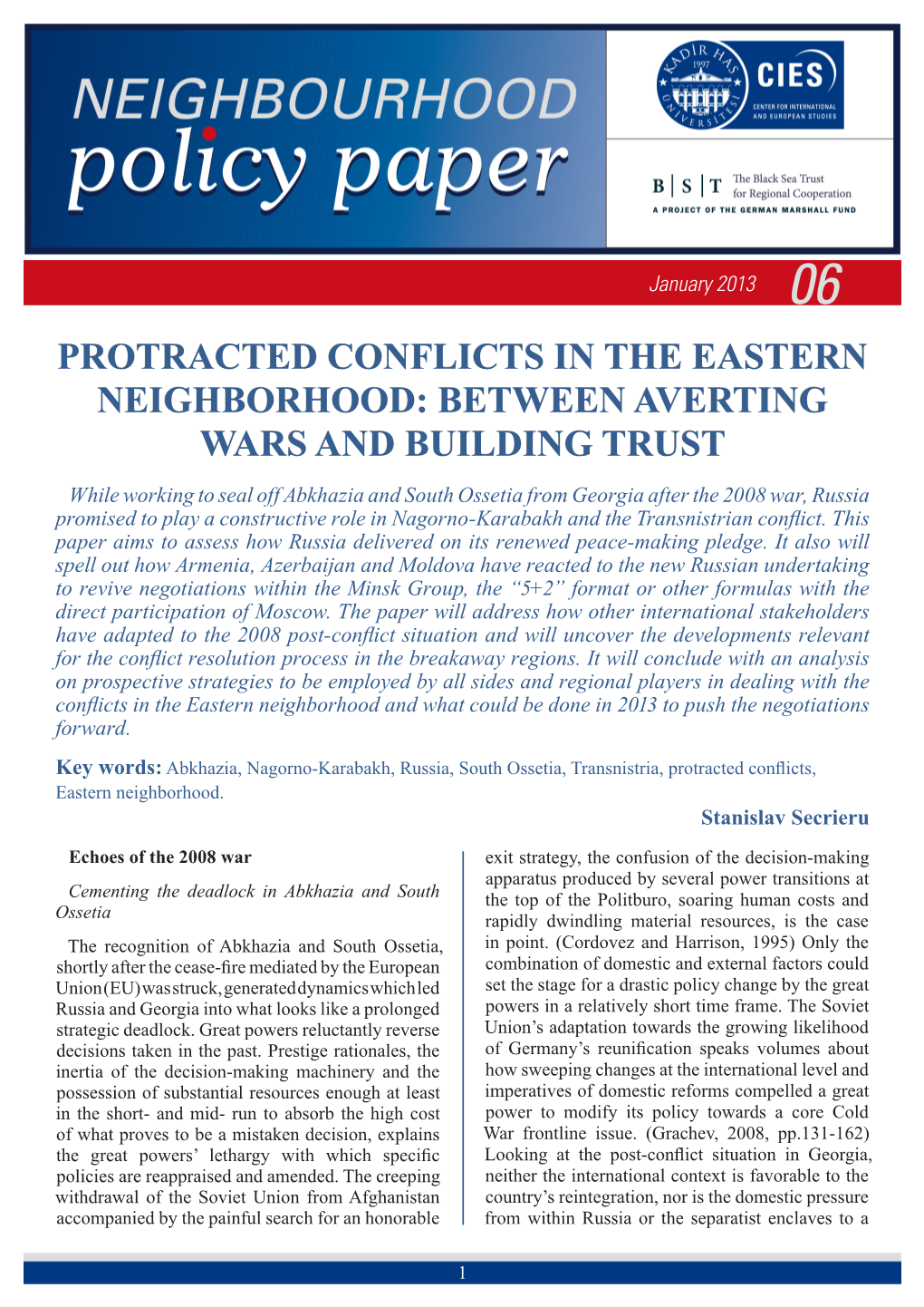 Protracted Conflicts in the Eastern