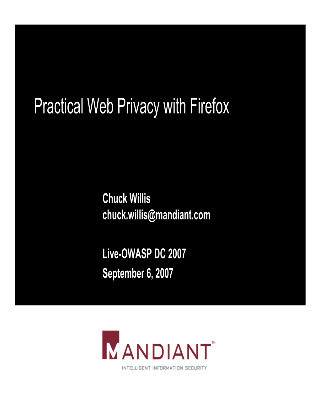 Practical Web Privacy with Firefox
