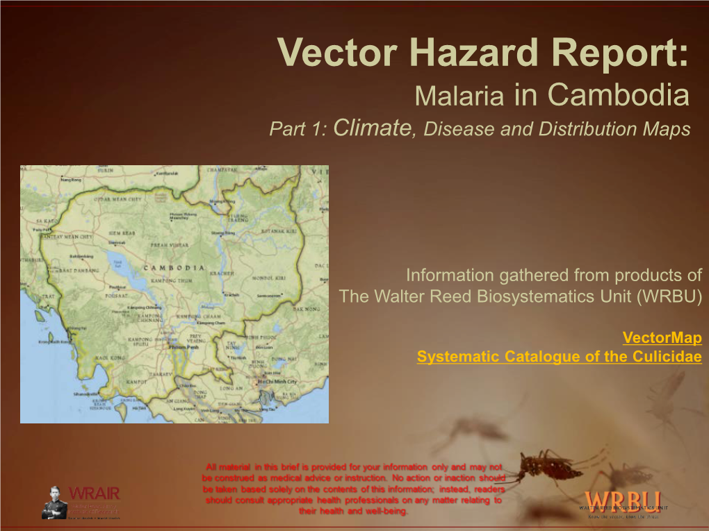 Cambodia Part 1: Climate, Disease and Distribution Maps