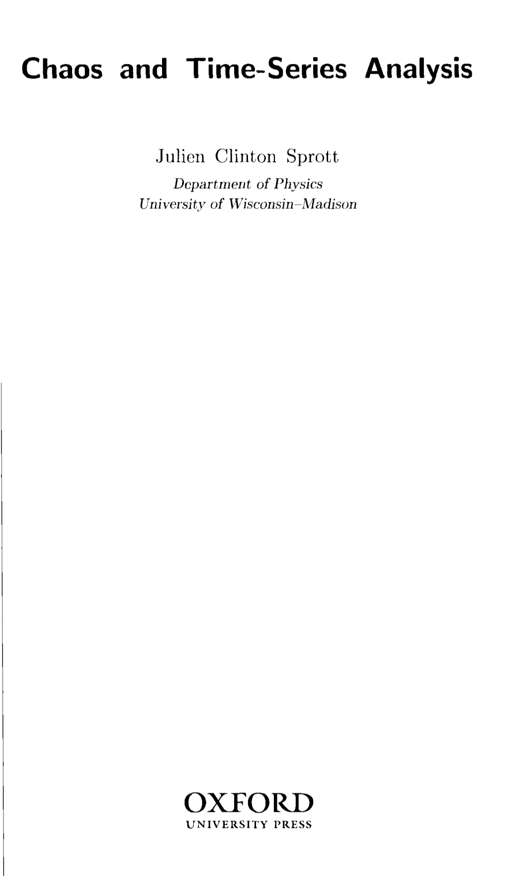 Chaos and Time-Series Analysis OXTORD