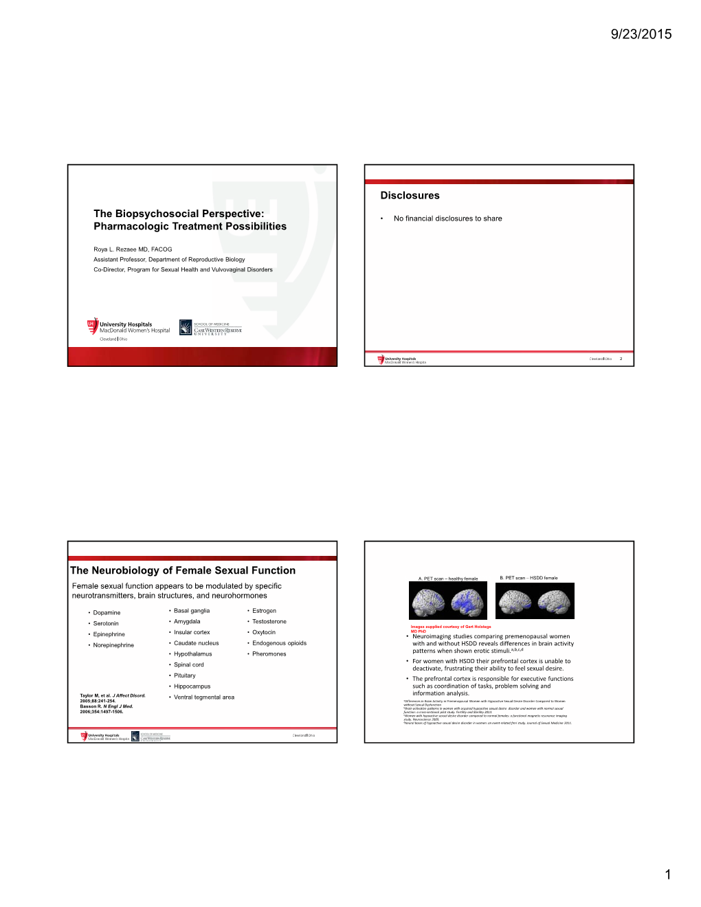 Pharmacologic Treatment Possibilities Disclosures the Neurobiology Of