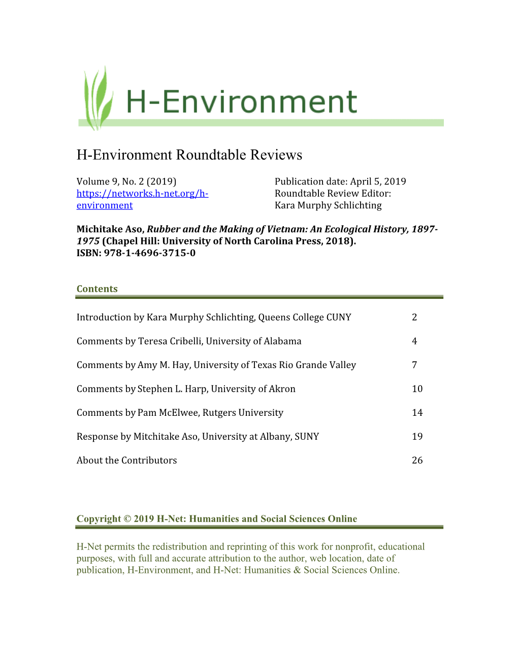 H-Environment Roundtable Reviews
