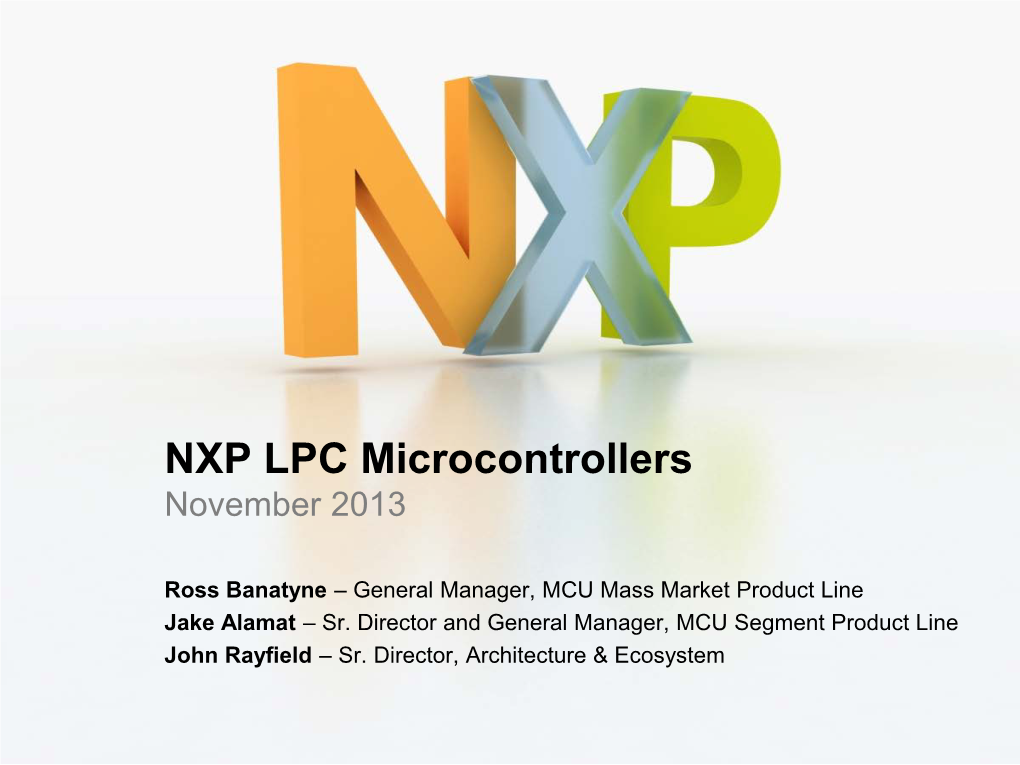 NXP LPC Microcontrollers November 2013