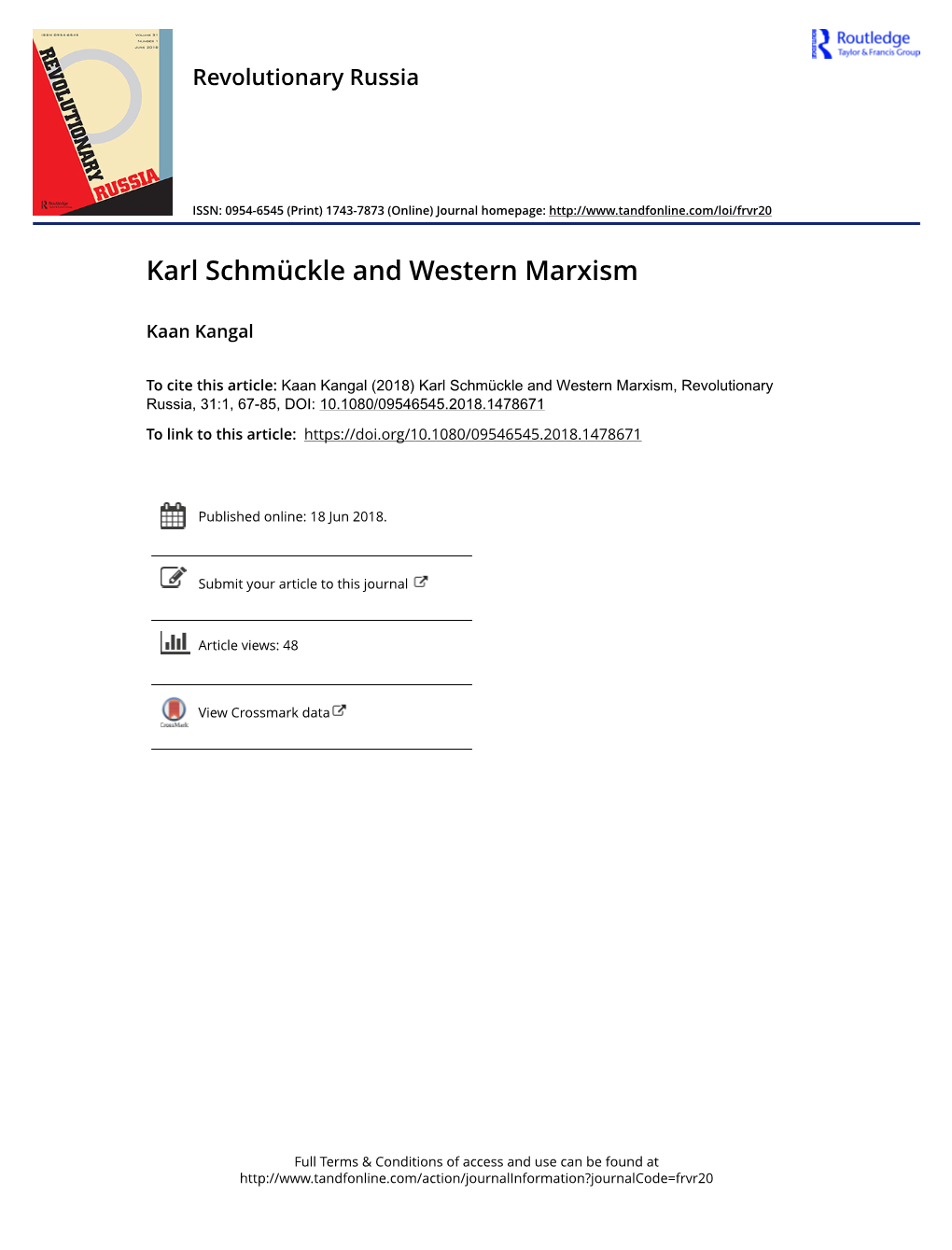 Karl Schmückle and Western Marxism