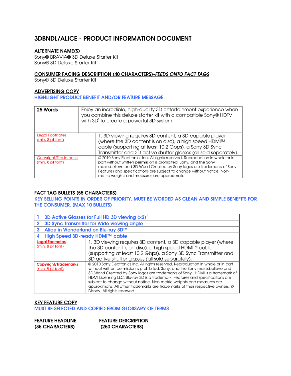 3Dbndl/Alice - Product Information Document