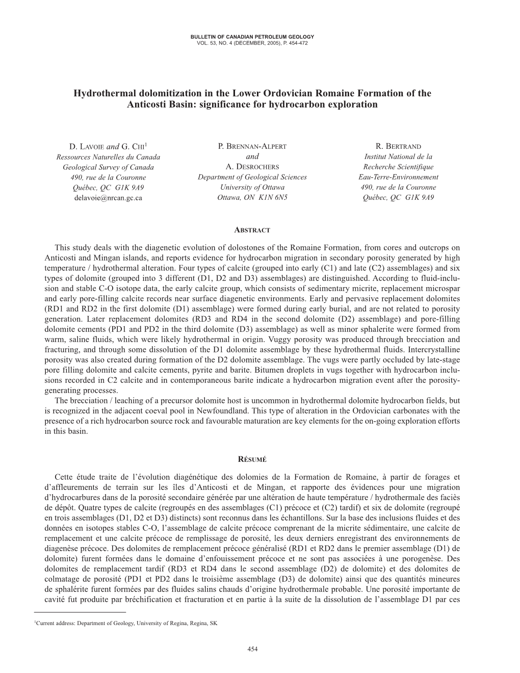 Hydrothermal Dolomitization in the Lower Ordovician Romaine Formation of the Anticosti Basin: Significance for Hydrocarbon Exploration