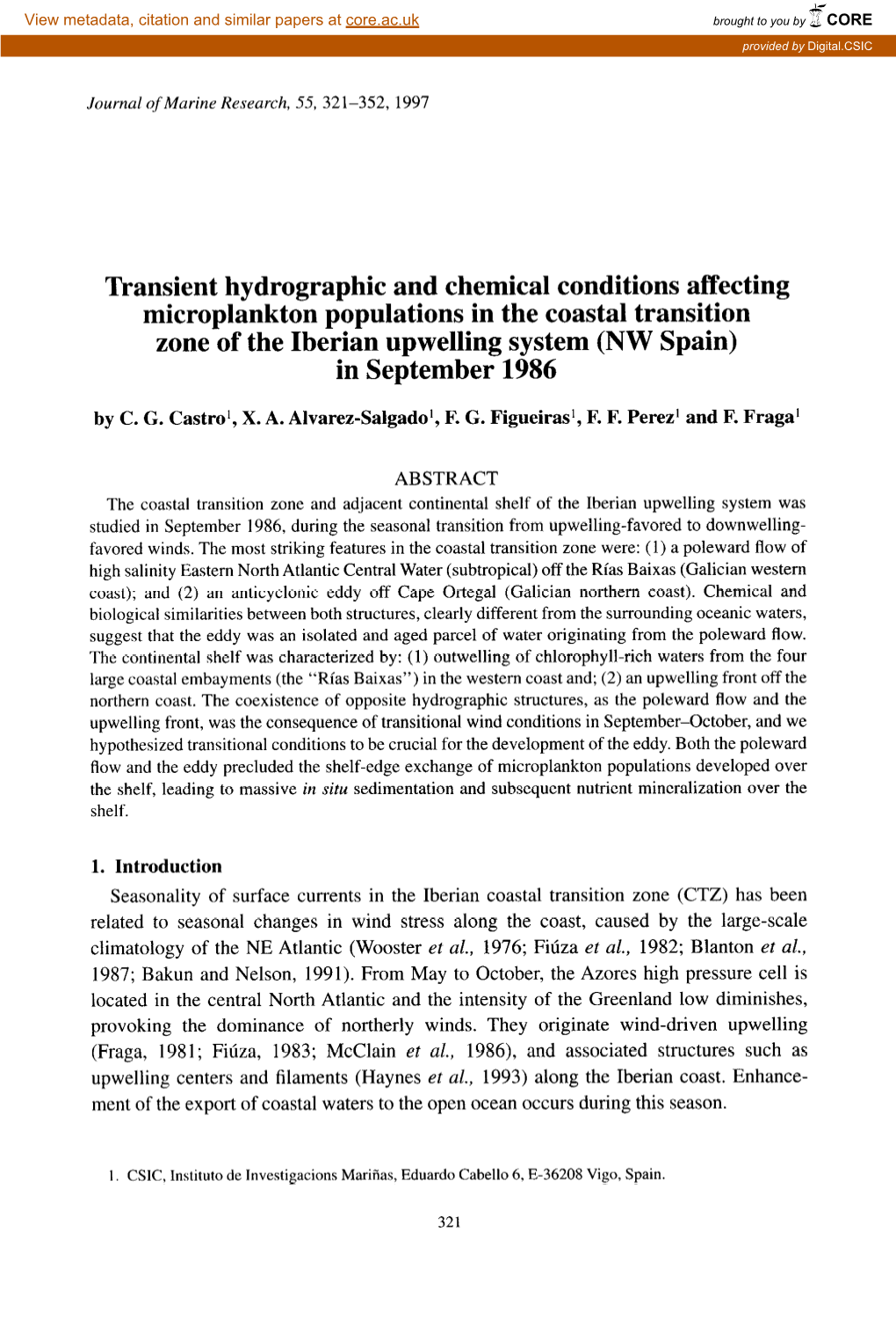 Transient Hydrographic and Chemical Conditions Affecting Microplankton